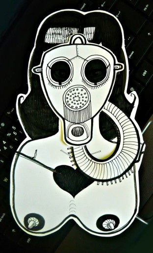 The lady in the gas mask / Dama w masce gazowej